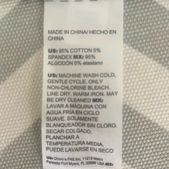 Chico's Navy and White Striped V-Neck Henley Top - Picture 4 of 7